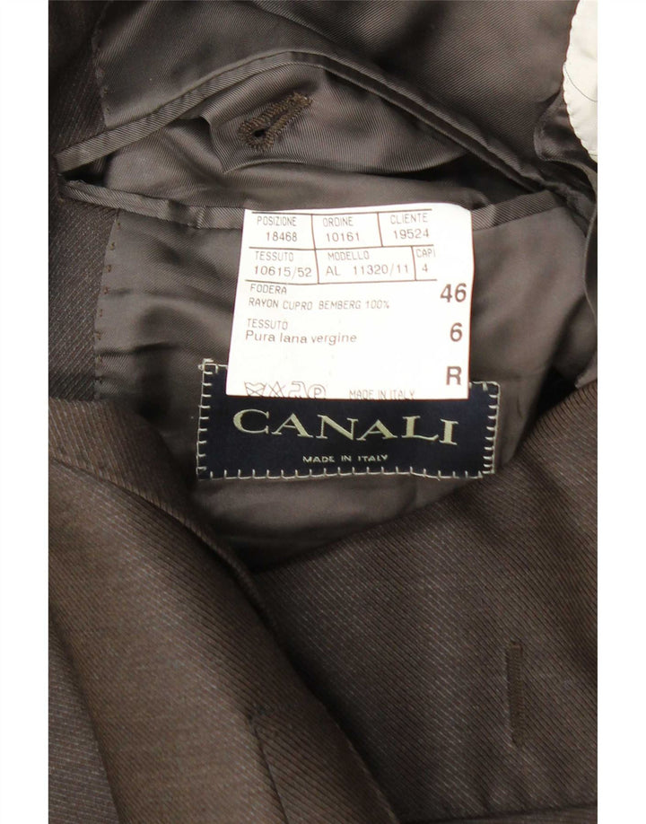 Canali Veste Blazer 3 Boutons Homme IT 46 Petite Laine Marron