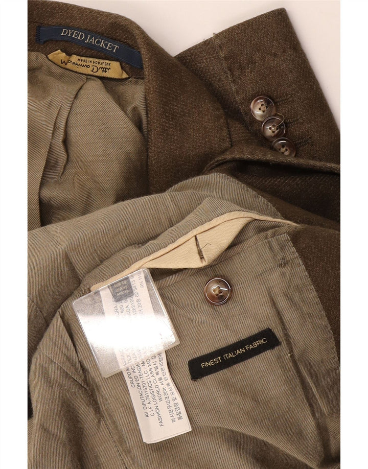 Massimo Dutti Veste Blazer 2 Boutons Homme EU 50 Grande Laine Marron