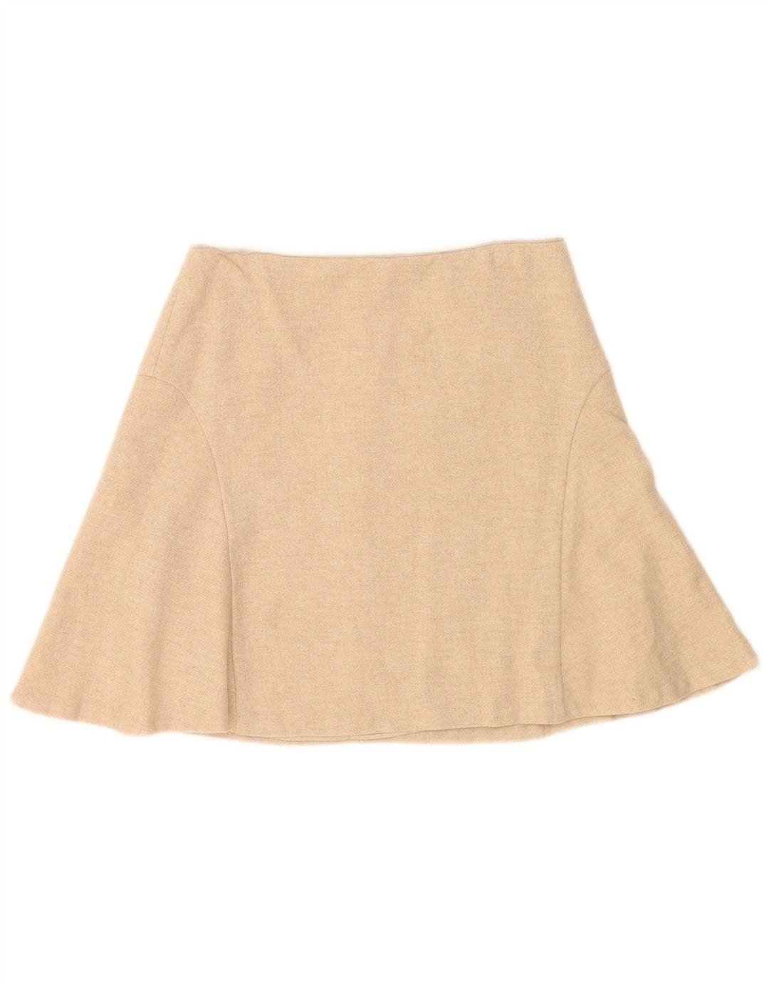 Massimo Dutti Mini jupe femme EU 40 Medium W30 laine beige