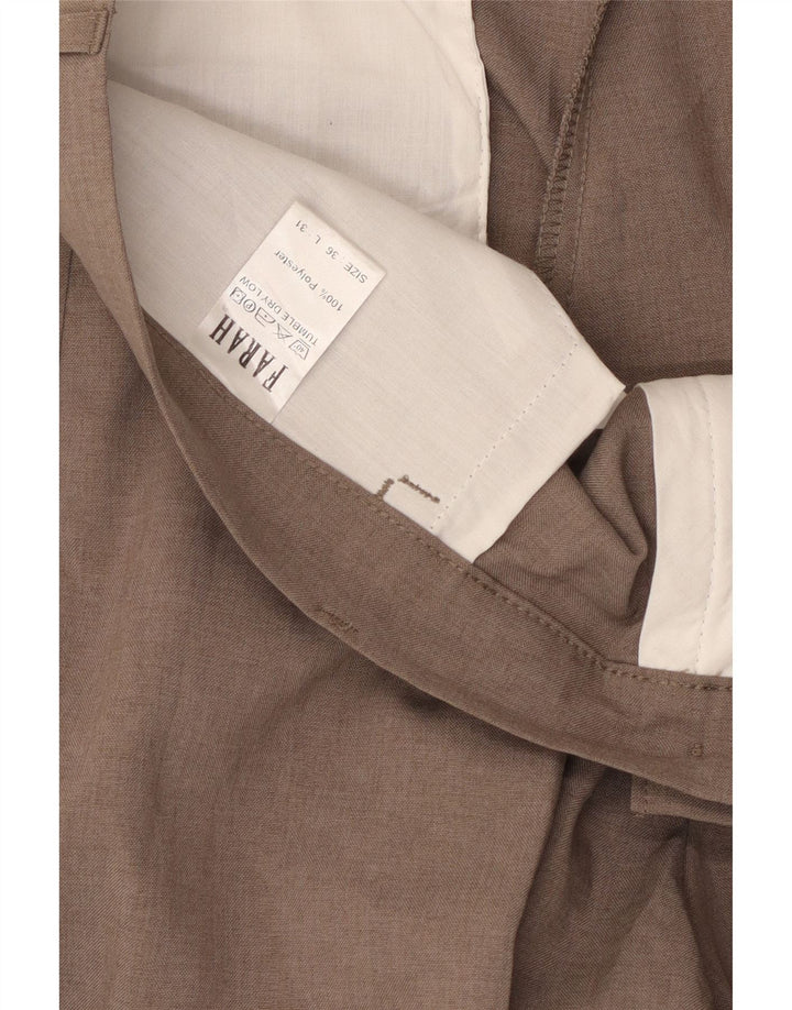 FARAH Pantalon décontracté droit homme W36 L31 Marron Polyester