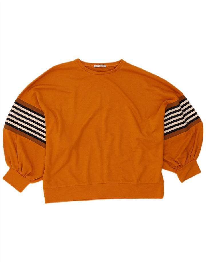 Zara Sweat-shirt surdimensionné pour femme UK 10 Petit rayé orange