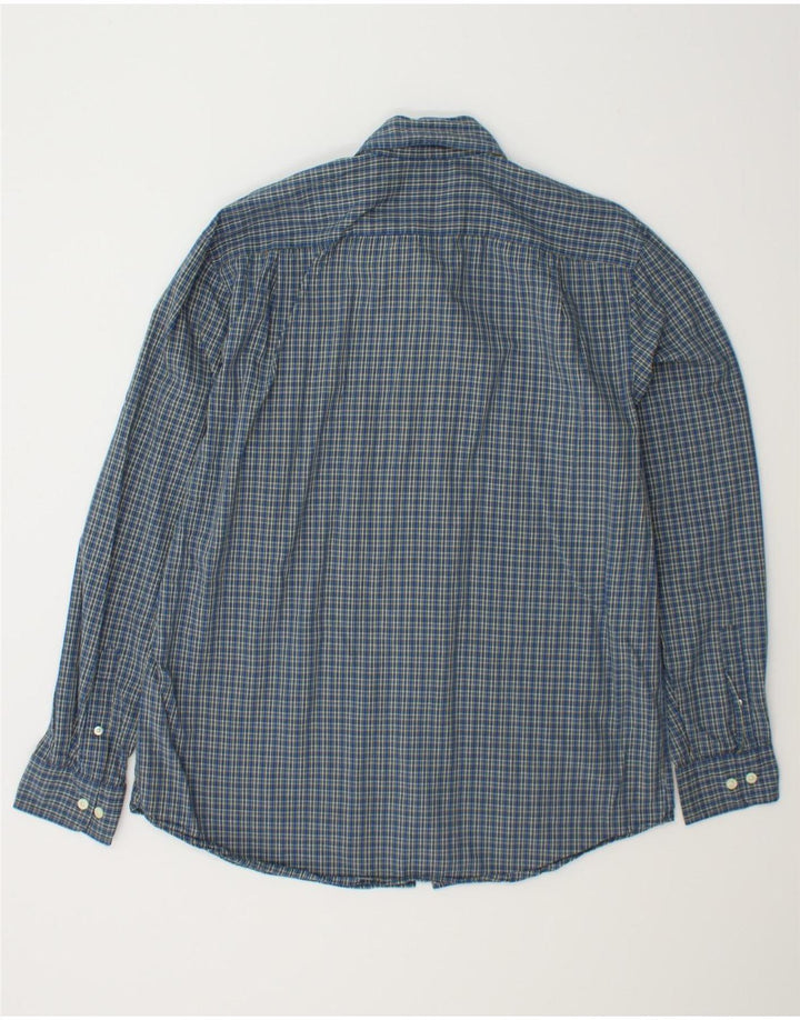 NAUTICA Mens Slim Fit Shirt Large Navy Blue Check Cotton Vintage Nautica and Second-Hand Nautica from Messina Hembry 