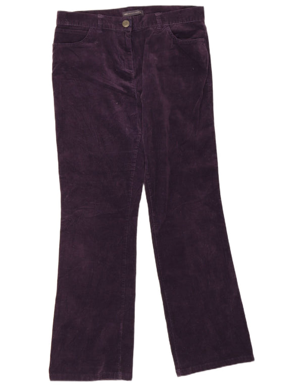 Marks & Spencer Pantalon taille haute en velours côtelé pour femme UK 14 Large W34 L29 Pur