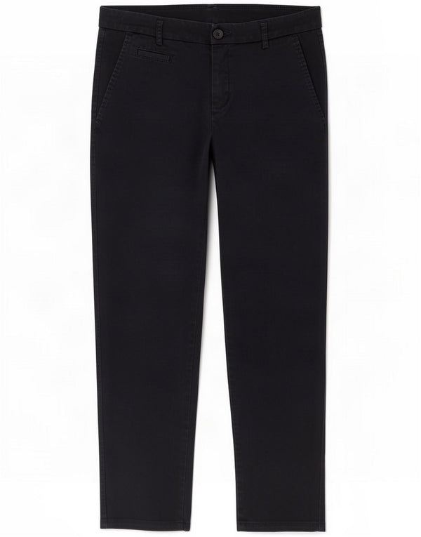 Benetton Pantalon Chino Fuselé Femme UK 10 Small W27 L25 Bleu Marine Coton
