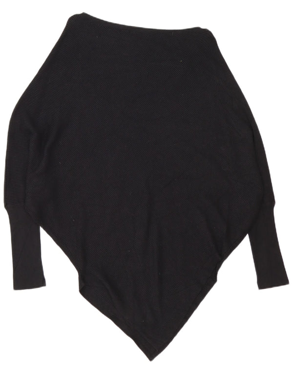 Zara Pull asymétrique surdimensionné à col bateau pour femme UK 10 Petit Noir