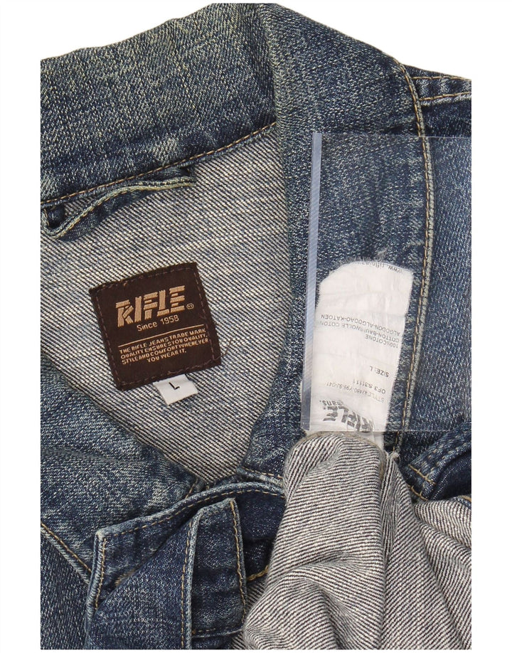 RIFLE Veste en jean pour femme UK 16 Grand coton bleu