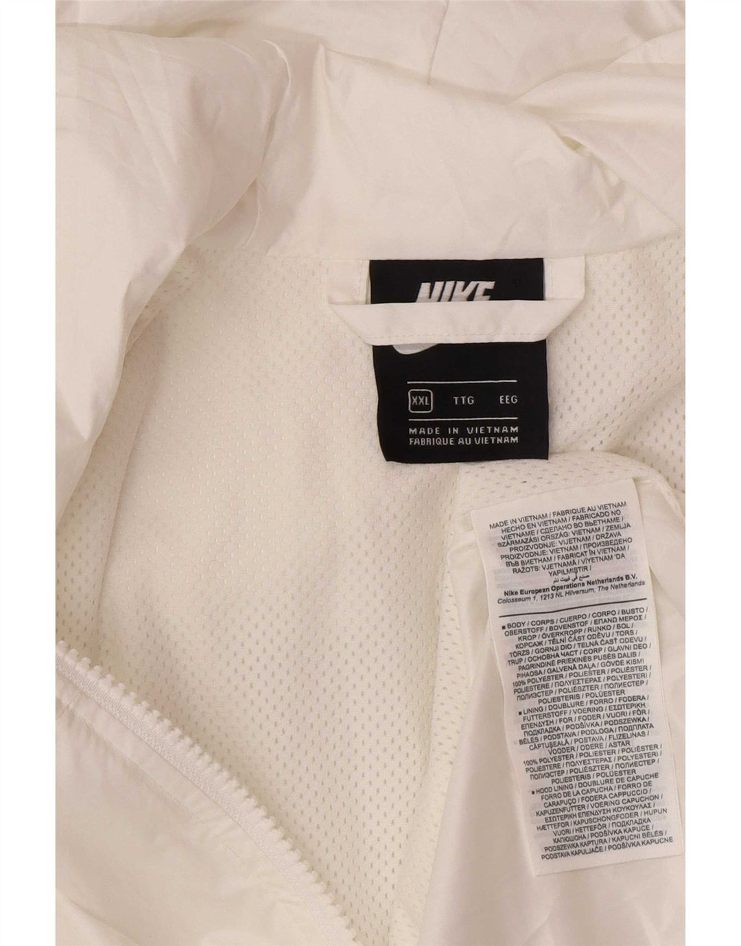 Nike Veste de pluie à capuche pour homme UK 44 2XL Blanc Polyester