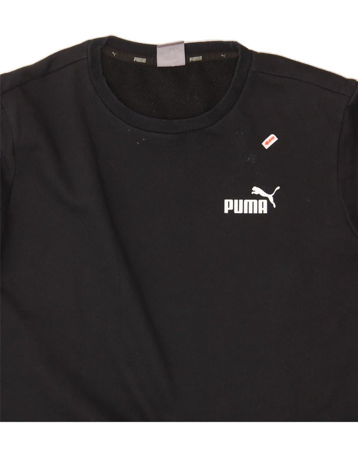 PUMA Mens Sweatshirt Jumper Medium Black Cotton Vintage Puma and Second-Hand Puma from Messina Hembry 