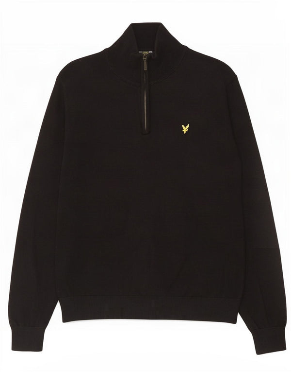 Lyle & Scott Pull à col zippé pour homme XL Noir Coton
