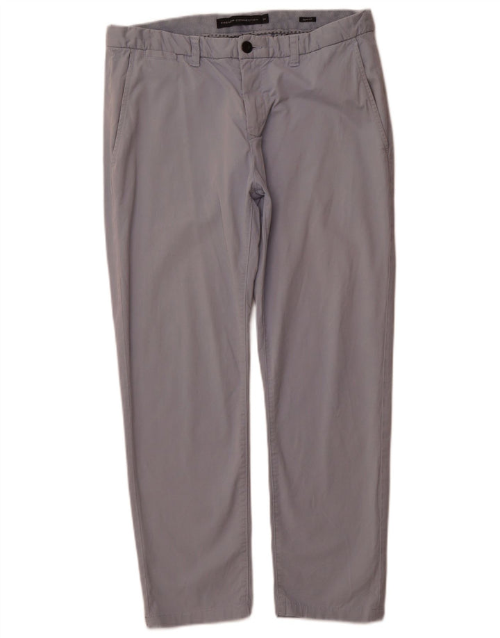 French Connection Pantalon Chino Slim Fit Homme Taille 34 Bleu Coton