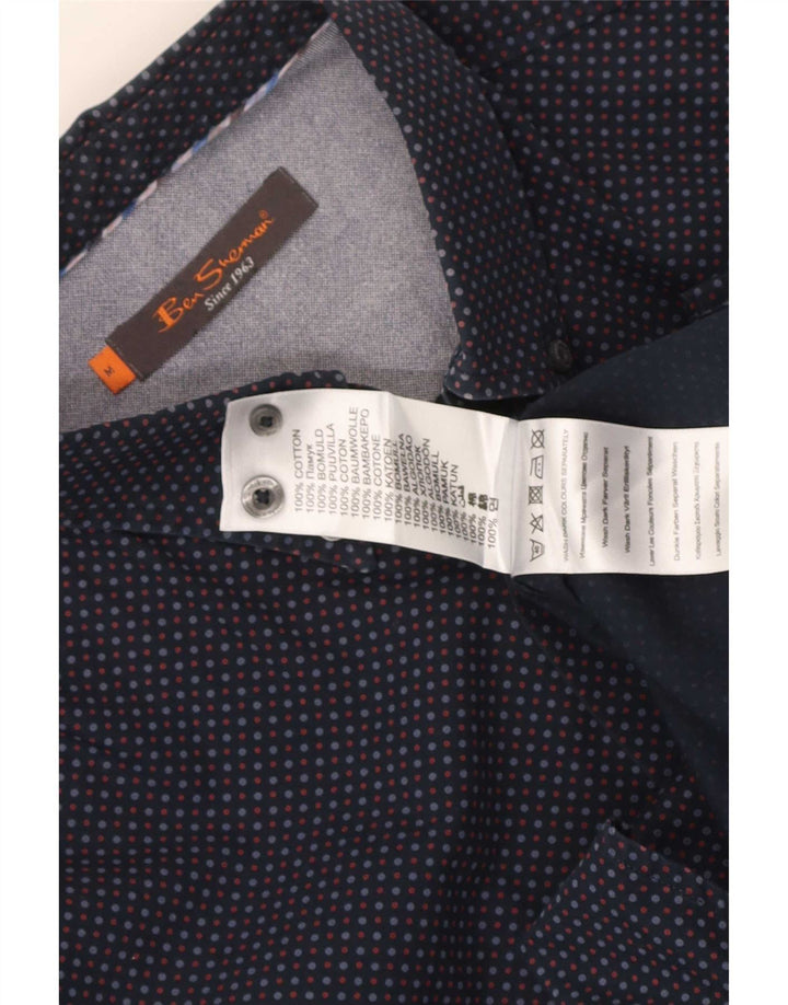 Ben Sherman Chemise Homme Bleu Marine Moyen Coton Tacheté