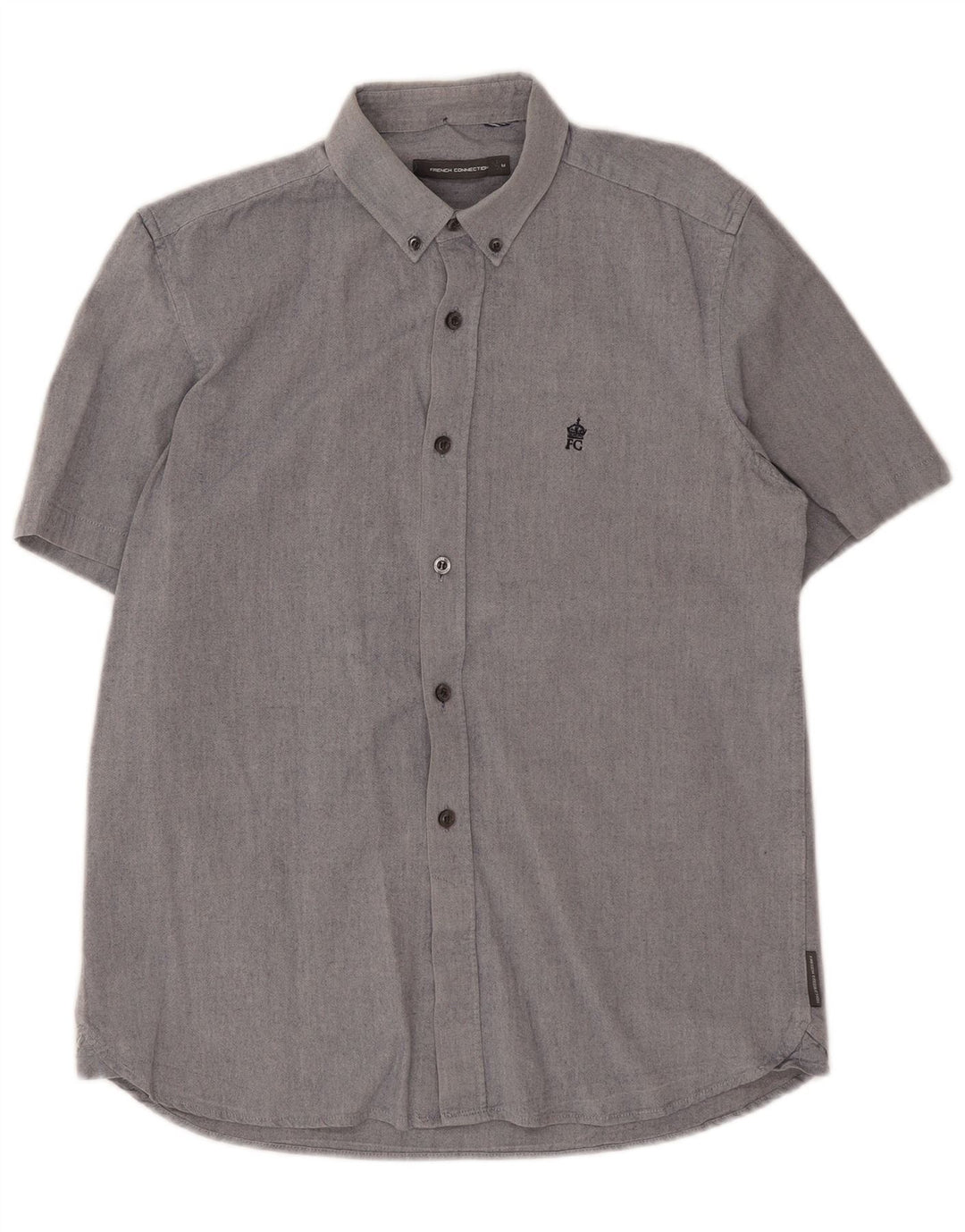 French Connection Chemise à Manches Courtes Homme Bleu Moyen Coton