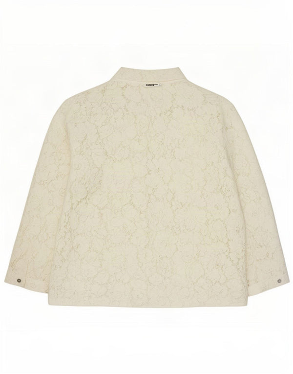 i Blues Chemisier en dentelle à manches 3/4 pour femme UK 12 en coton blanc moyen