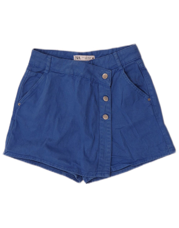 Zara Short Chino Taille Haute Homme Petit W26 Bleu Coton