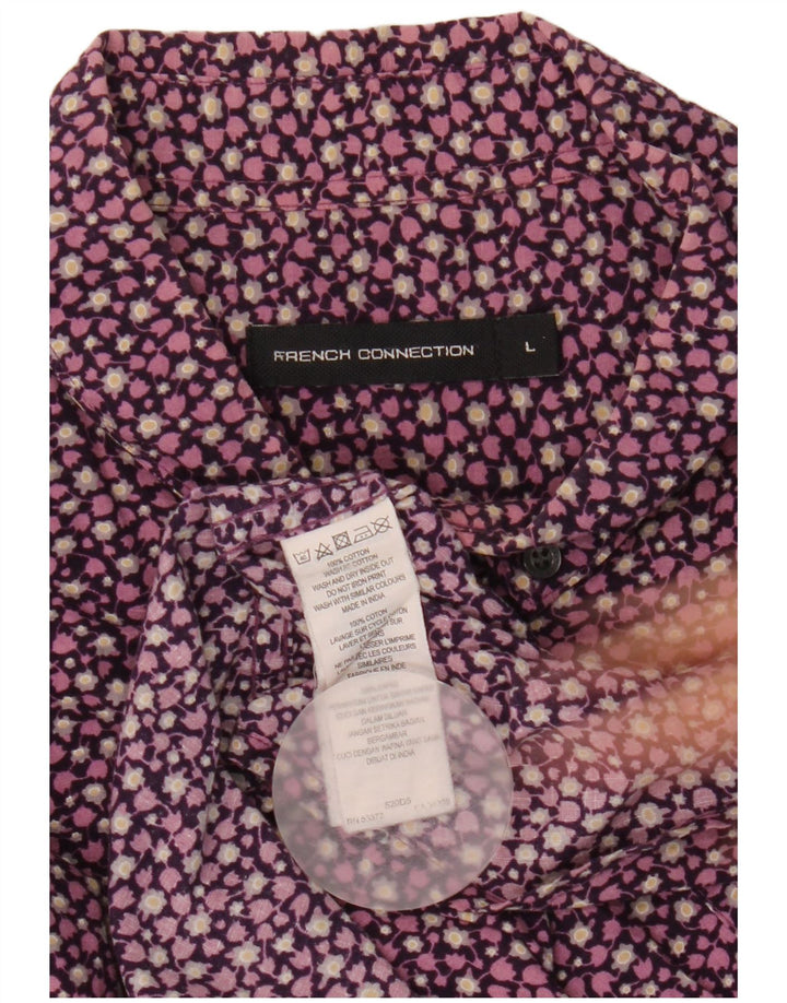 French Connection Chemise Homme Large Violet Floral Coton