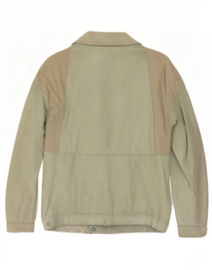 Veste en daim femme vintage IT 44 Cuir vert moyen