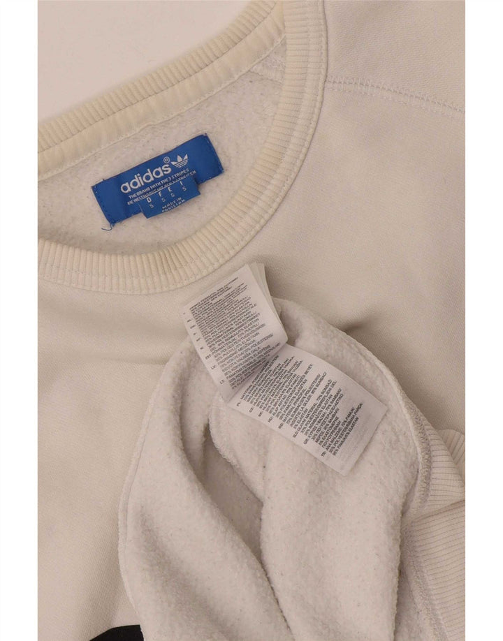 Adidas Sweat-shirt graphique pour homme Petit coton blanc