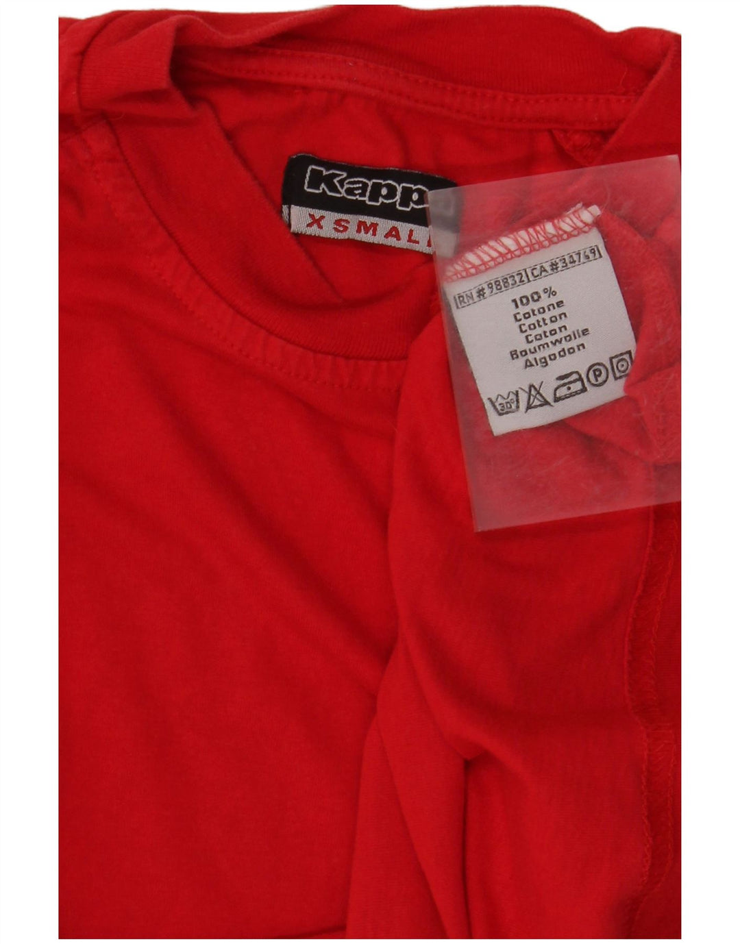 KAPPA T-Shirt Graphique Top XS Rouge Coton Homme