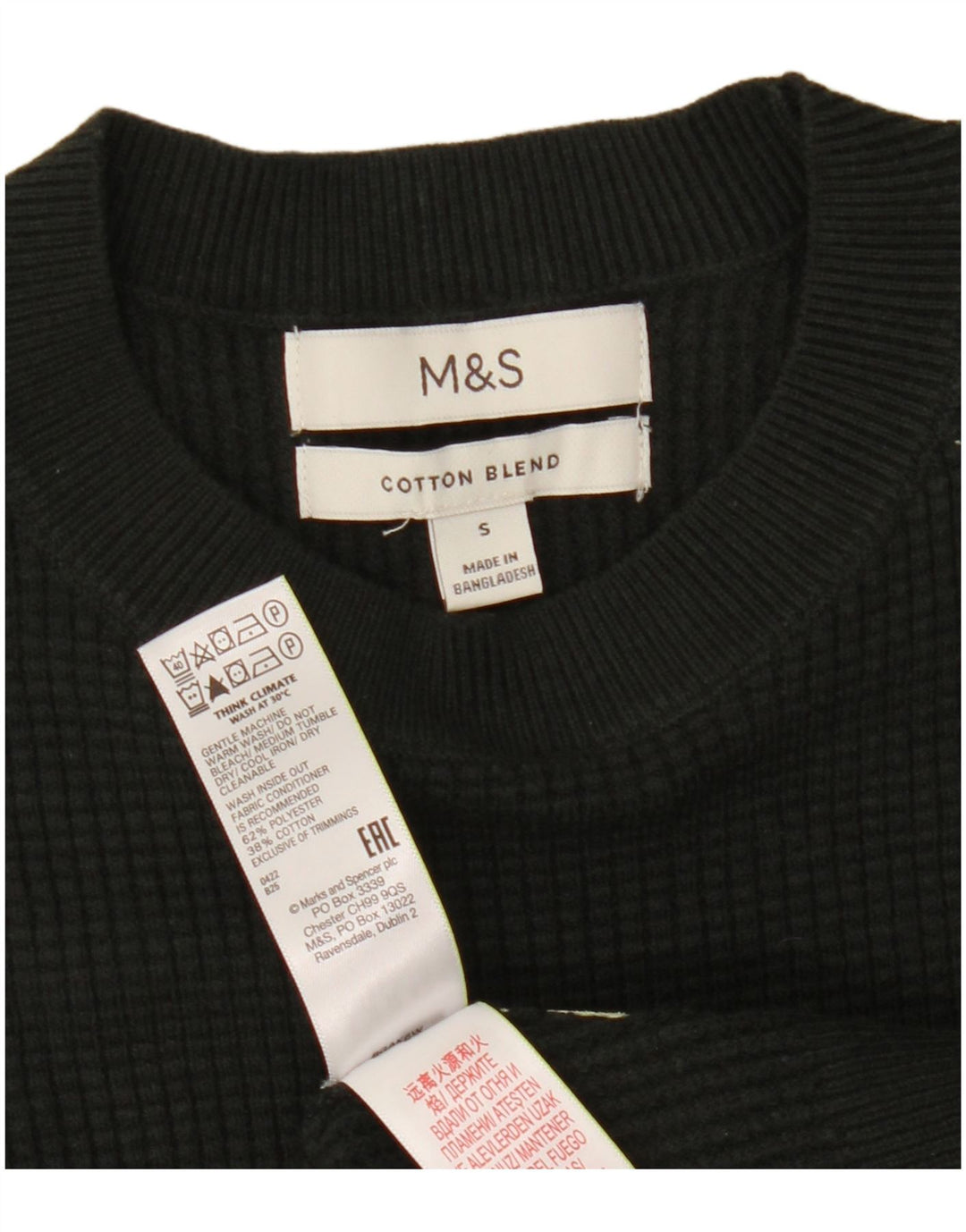 Marks & Spencer Pull à col rond pour homme Petit Kaki Polyester