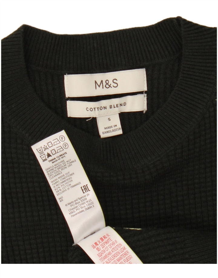 Marks & Spencer Pull à col rond pour homme Petit Kaki Polyester
