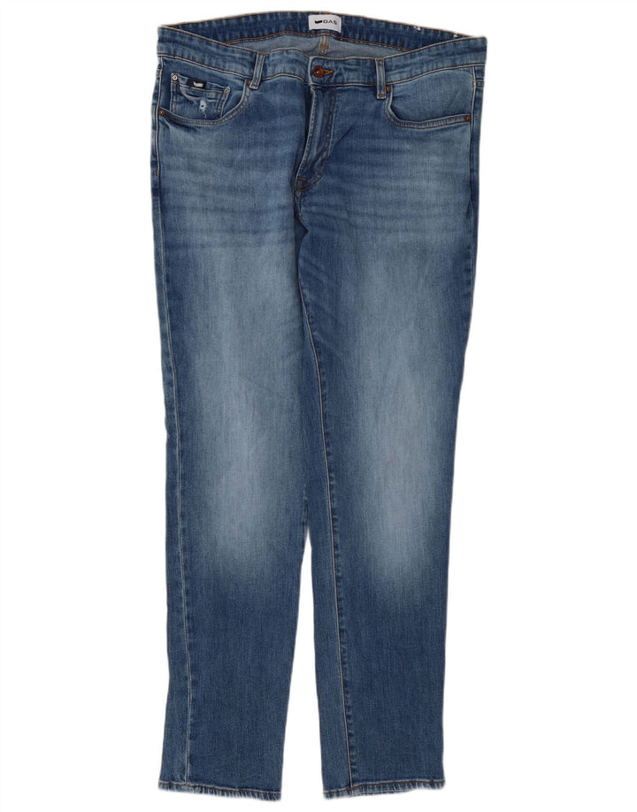 Gas Jean slim vieilli pour homme W38 L32 en coton bleu