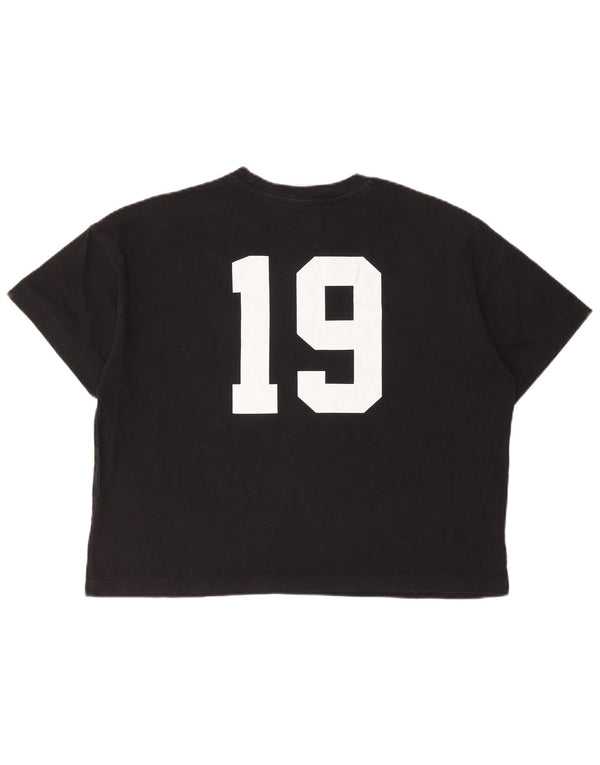 CHAMPION T-shirt court surdimensionné pour femme UK 10 Small Noir