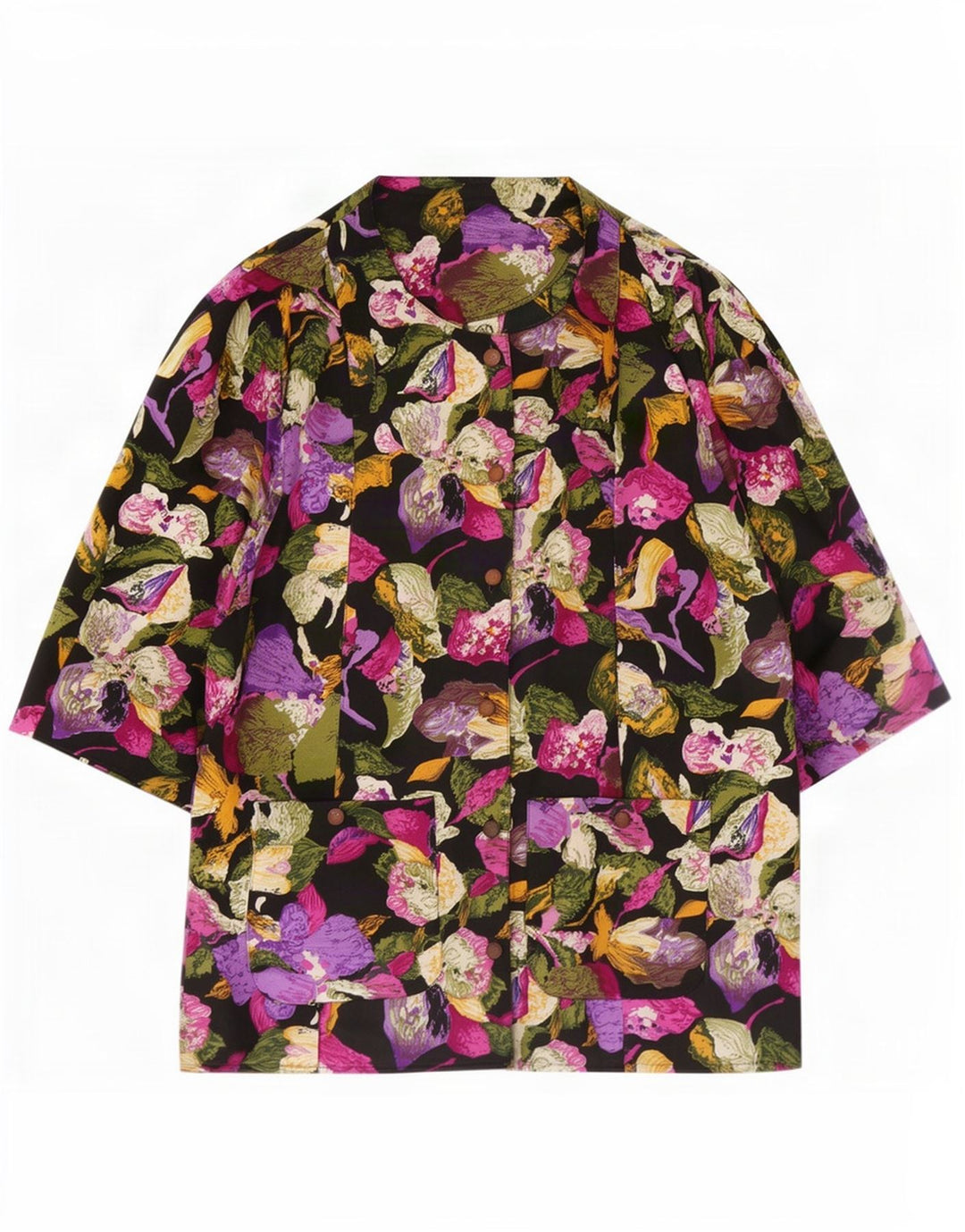 C&A Chemisier à manches 3/4 pour femme EU 46 XL Multicolore Floral Polyester