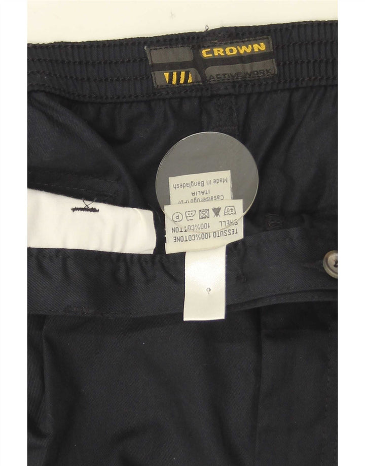 Crown Short Chino Pegged Homme W36 Grand Bleu Marine Coton