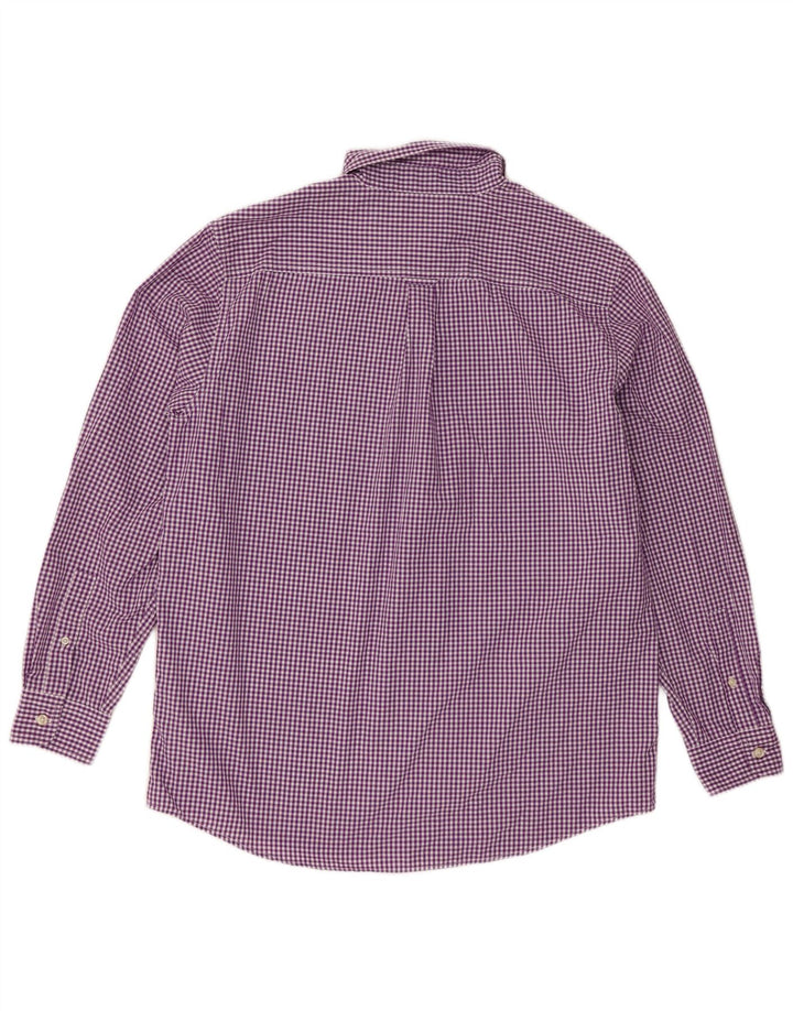 Chaps Chemise Homme Large Vichy Violet Coton