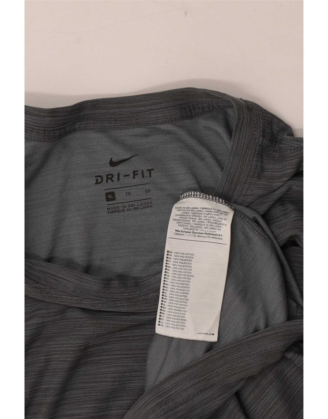 Nike Hommes Dri Fit T-Shirt Top XL Gris Moucheté Polyester