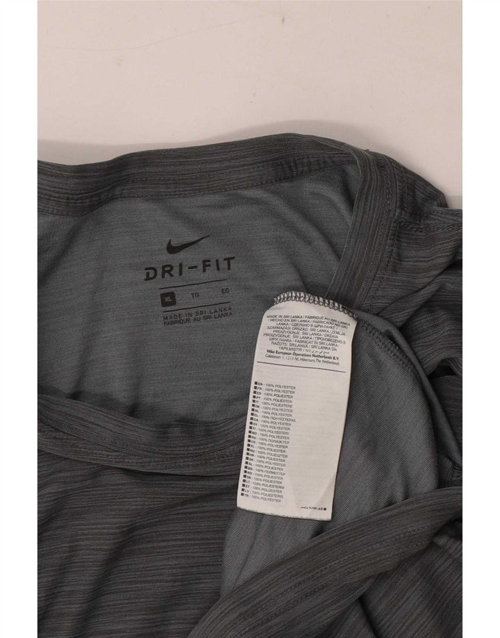 Nike Hommes Dri Fit T-Shirt Top XL Gris Moucheté Polyester
