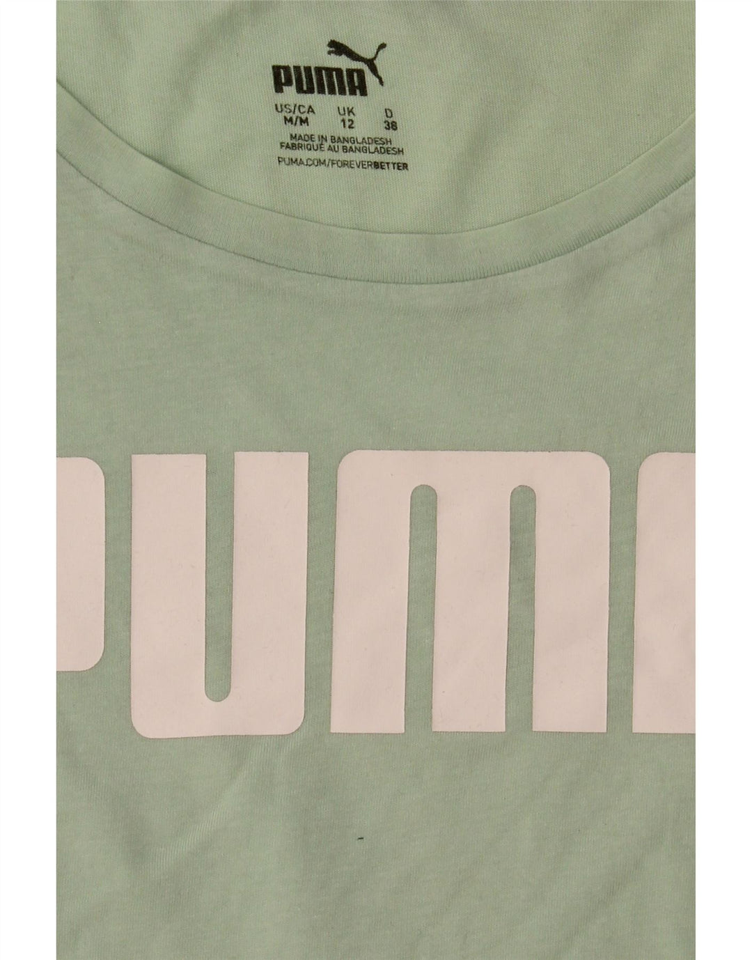 Puma T-shirt graphique pour femme UK 12 Vert moyen