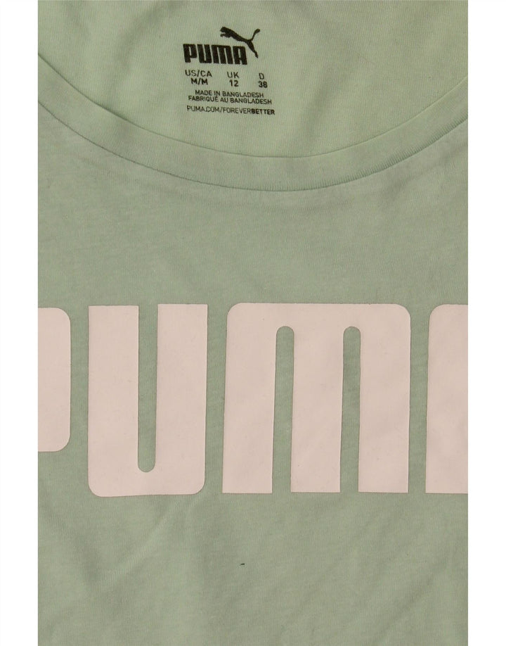 Puma T-shirt graphique pour femme UK 12 Vert moyen