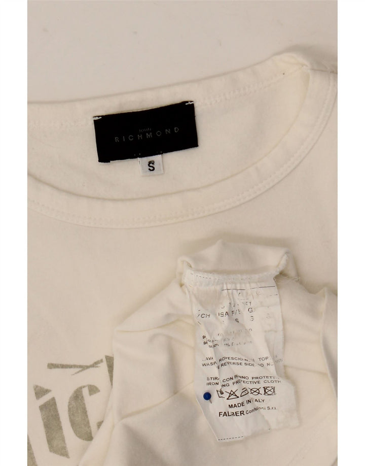 Richmond Haut graphique à manches longues pour homme Petit coton blanc