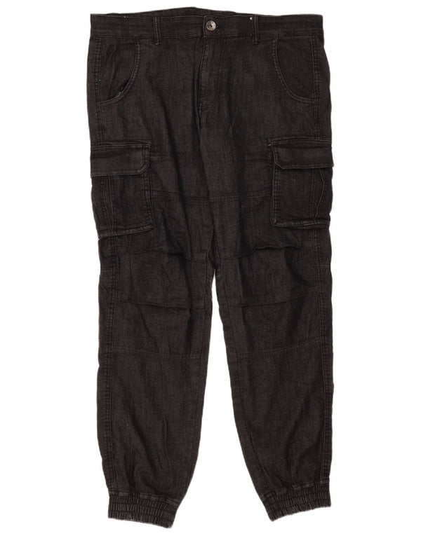 Gas Pantalon Cargo Joggers Femme XL W36 L31 Gris Coton