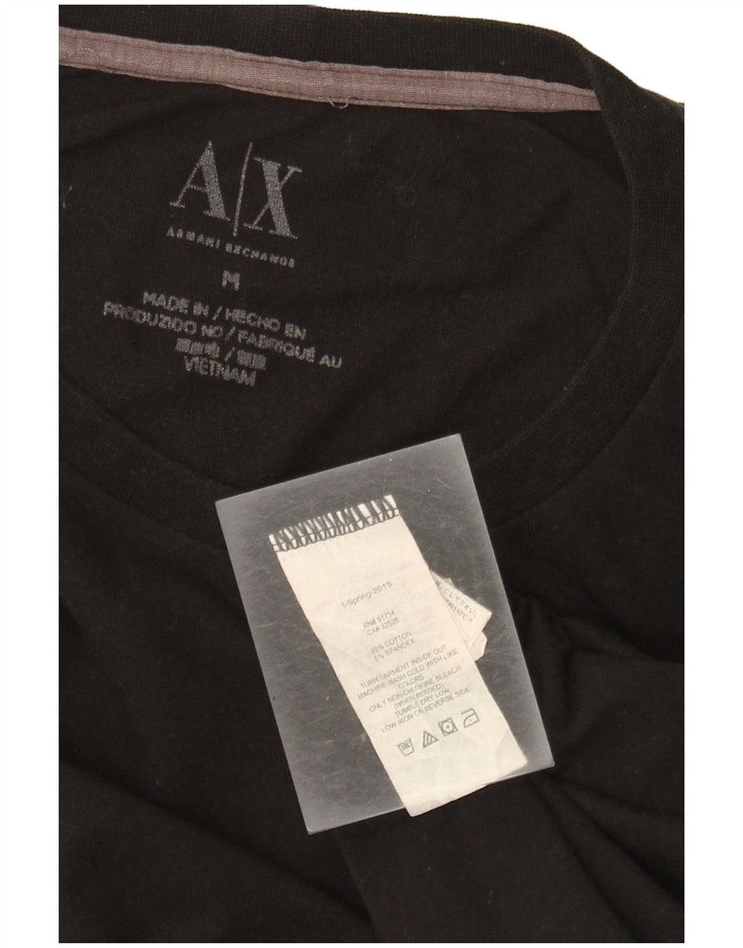 Armani Exchange T-Shirt Graphique Homme Noir Moyen Coton