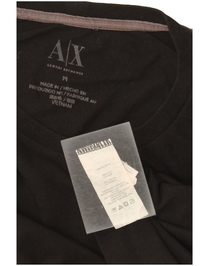 Armani Exchange T-Shirt Graphique Homme Noir Moyen Coton