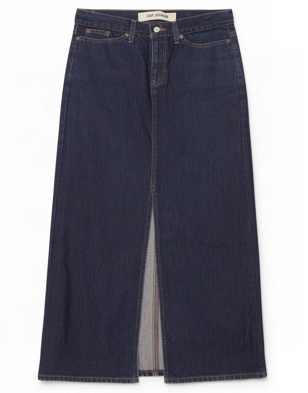 Gap Jupe longue en jean pour femme UK 10 Small W32 Bleu Coton