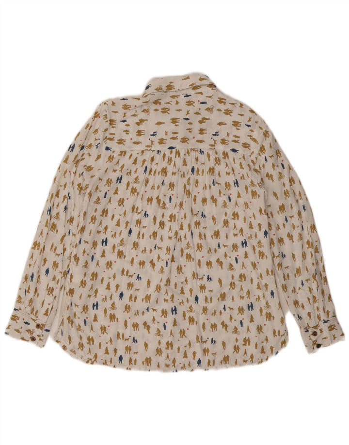 White Stuff Chemisier à motif abstrait pour femme UK 8 Small Blanc cassé