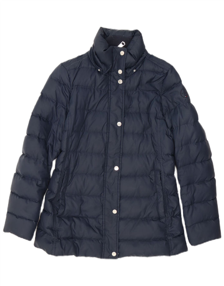 Tommy Hilfiger Manteau rembourré surdimensionné pour femme UK 10 Small Bleu marine Polyester