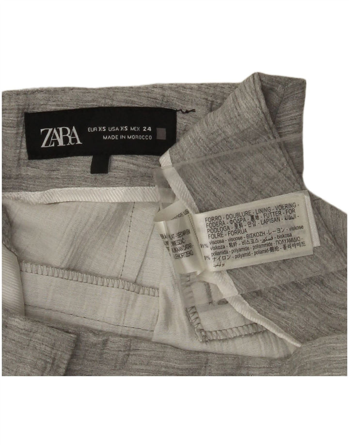 Pantalon Chino Droit Femme ZARA XS W27 L32 Gris Viscose