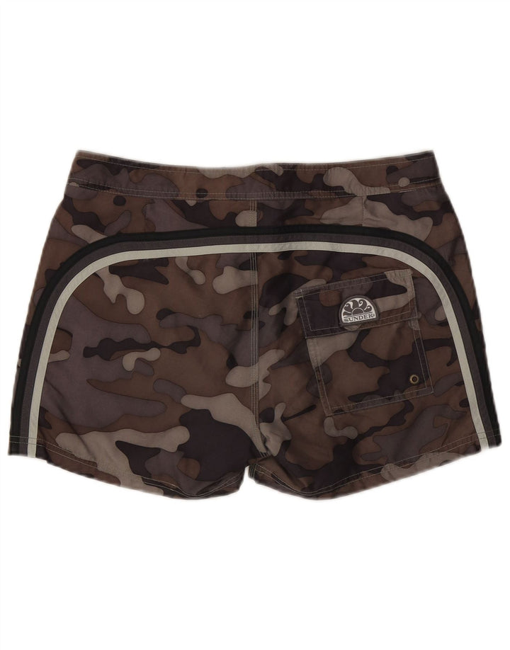 Sundek Short de bain homme W32 grand marron camouflage polyester