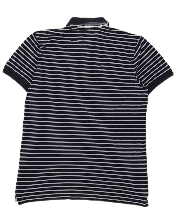 Massimo Dutti Polo Homme Large Bleu Marine Rayé