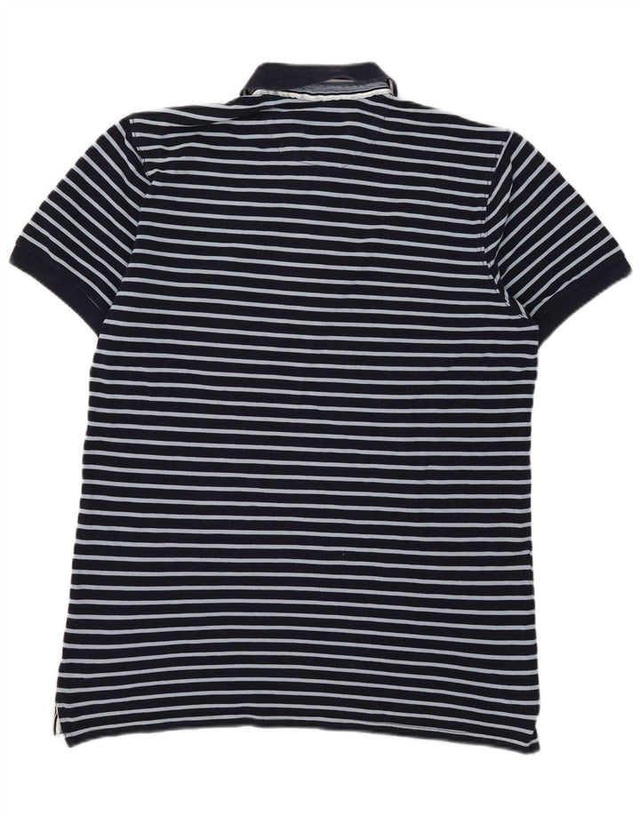 Massimo Dutti Polo Homme Large Bleu Marine Rayé