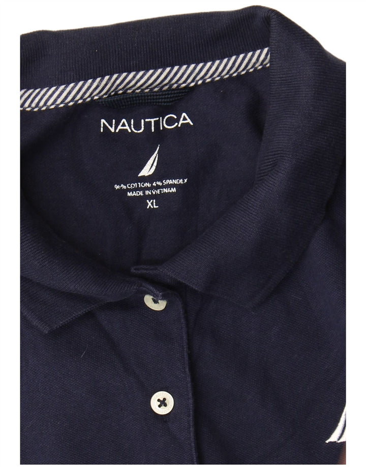 NAUTICA Polo Femme UK 18 XL Bleu Marine Coton