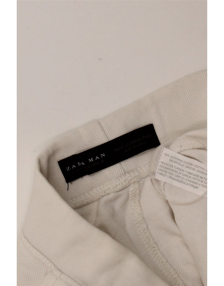 Zara Short Chino Homme Moyen W31 Coton Blanc