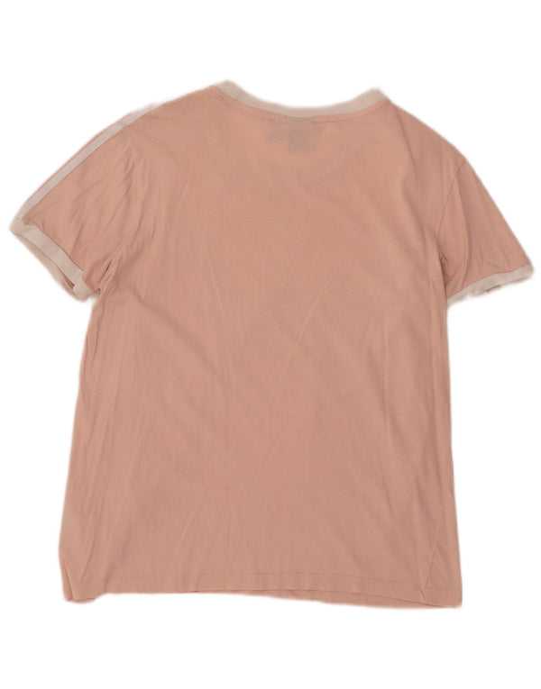 Adidas T-shirt surdimensionné pour femme UK 10 Petit coton rose