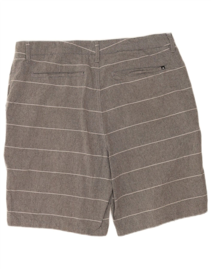 Hurley Short Chino Homme W32 Coton Rayé Gris Moyen