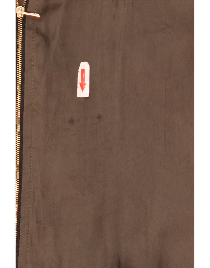 Zara Veste bomber surdimensionnée pour femme UK 10 Petit Kaki Colorblock Polyester