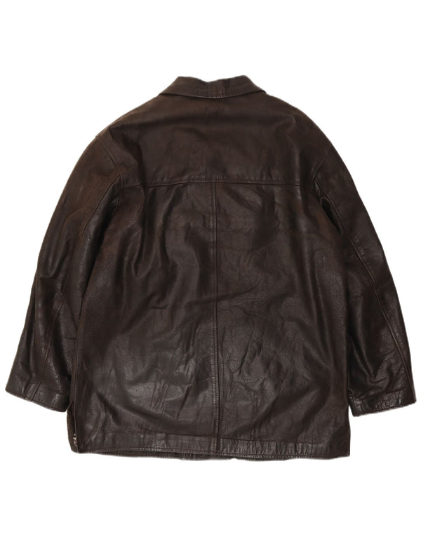 Veste en cuir homme vintage IT 54 2XL Cuir marron